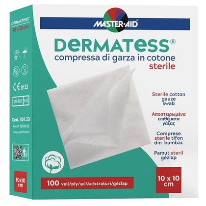 Master Aid Dermatess Garza Sterile In Cotone 10x10cm